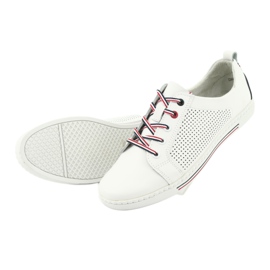 Läderskor sneakers FILIPPO DP008 vit marinblå 5