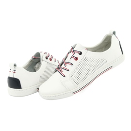 Läderskor sneakers FILIPPO DP008 vit marinblå 4