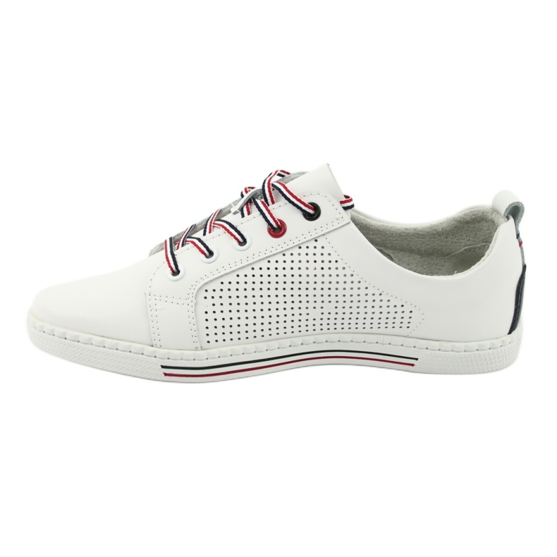 Läderskor sneakers FILIPPO DP008 vit marinblå 2