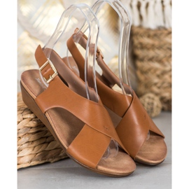 Small Swan Bekväma kamel sandaler brun 1