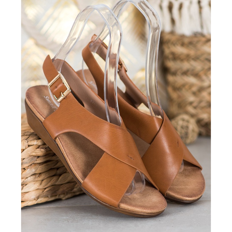 Small Swan Bekväma kamel sandaler brun 1