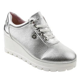 Silver Fashionable Wedge Sneakers JFL662-2 grå 1