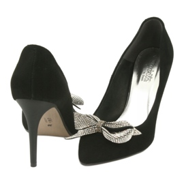 Espinto Kvinnors läderpumpar med en 993/1K svart båge 4