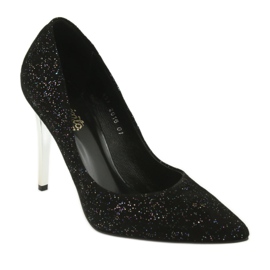 Läderpumpar på Szpilka 497 Black Espinto svart 1