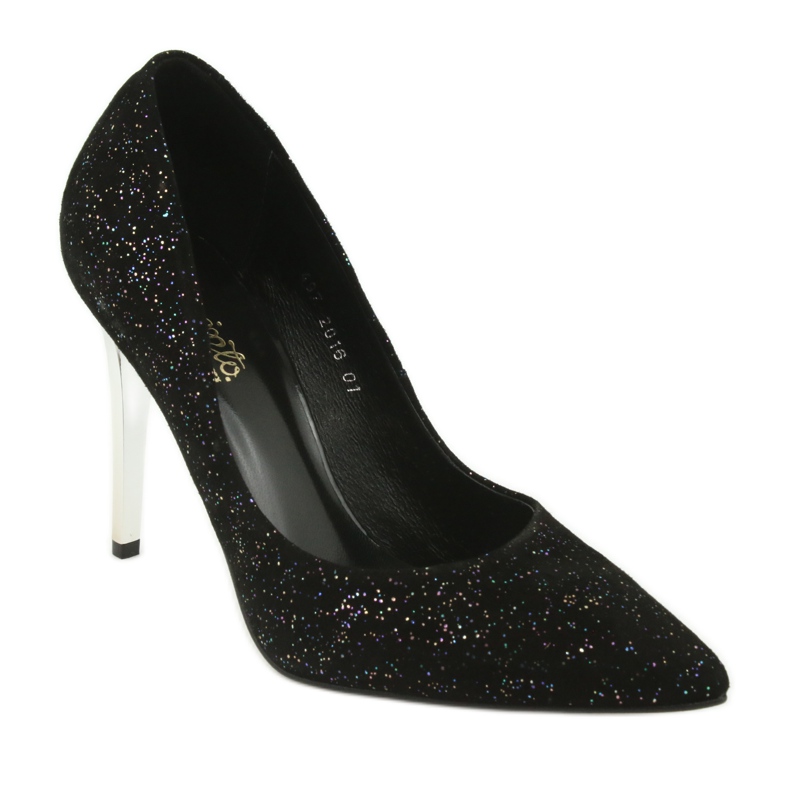 Läderpumpar på Szpilka 497 Black Espinto svart 1