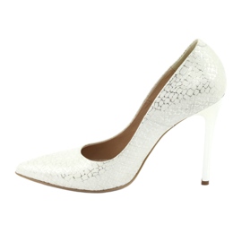 Pumpar på en silverstift Espinto 391/63 vit grå 2