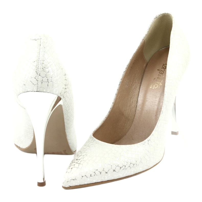 Pumpar på en silverstift Espinto 391/63 vit grå 4