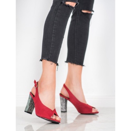 Goodin Sandaler med dekorativ häl röd 2