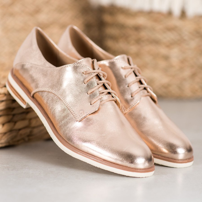 SHELOVET Gyllene skor med ekoläder 1