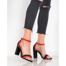 SHELOVET Snygga högklackade sandaler svart 2