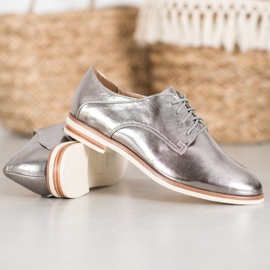 SHELOVET Grå skor med ekoläder 1