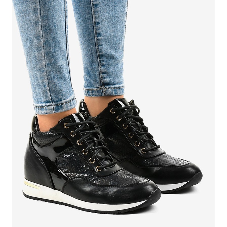 Svarta wedge sneakers S0075-1 1