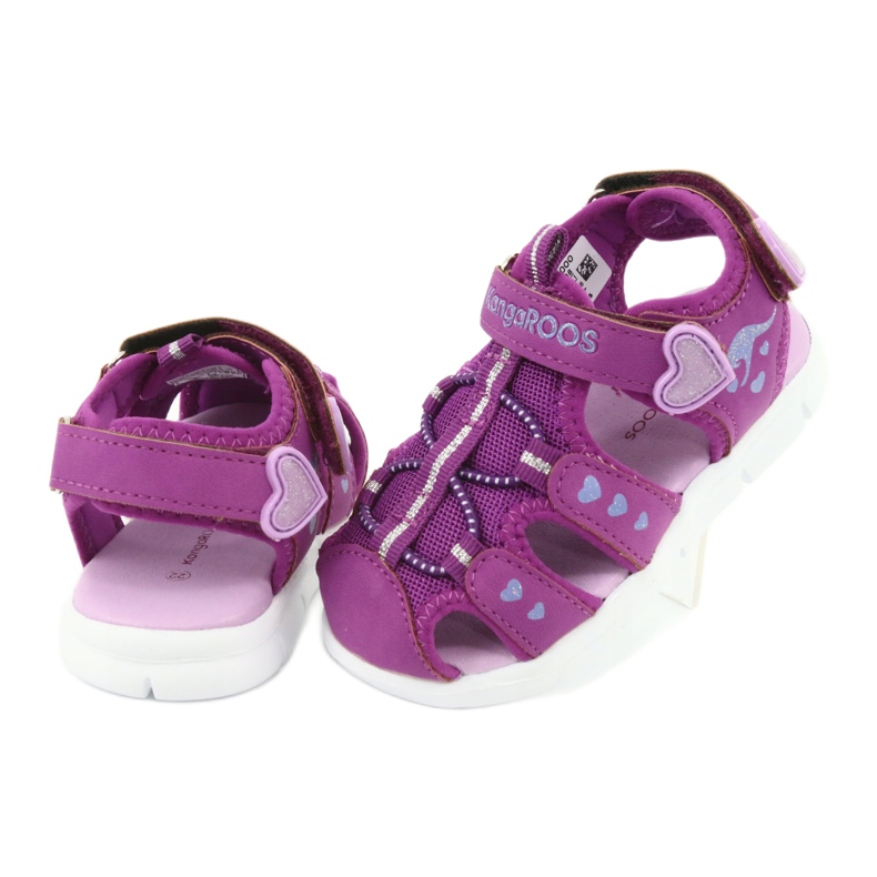 KangaRoos Sandaler tjejer med hjärtan Känguruer 02035 purpur rosa grå 4