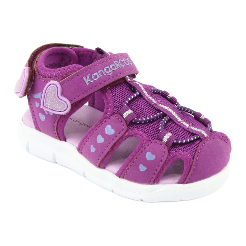 KangaRoos Sandaler tjejer med hjärtan Känguruer 02035 purpur rosa grå 1