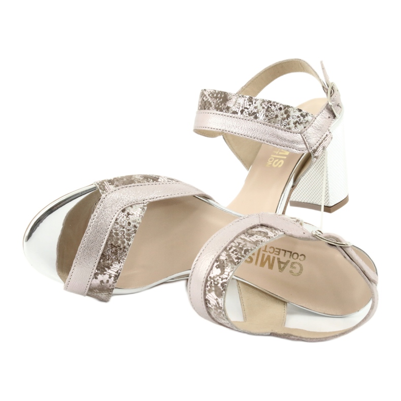 Sandaler på Gamis 3942 -inlägget beige rosa silver- 5
