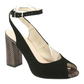 Gamis Kvinnors svarta lädersandaler svarta 3930 1