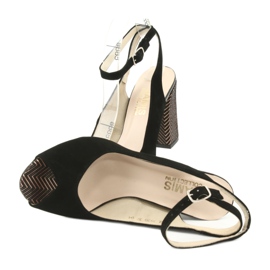 Gamis Kvinnors svarta lädersandaler svarta 3930 5