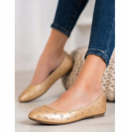 Fama Ballerinor med öppet mönster gyllene 1