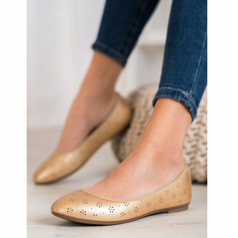 Fama Ballerinor med öppet mönster gyllene 1