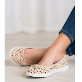 SHELOVET Openwork Ballerina Med En Rosett brun 1