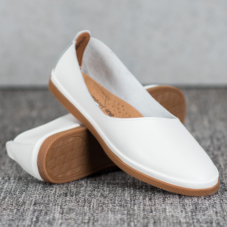 Läder Slip On VINCEZA skor vit 1