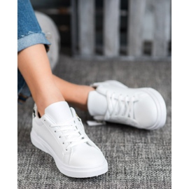 SHELOVET Sportskor med dekorativ dragkedja vit 2