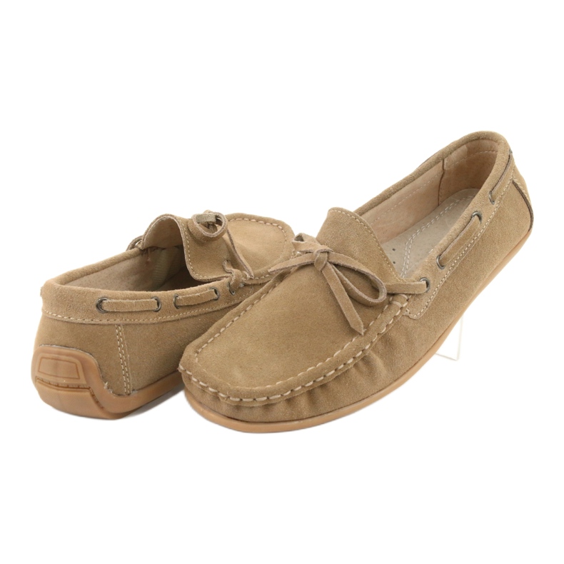 American Club JK08 loafers i läder för kvinnor beige 4