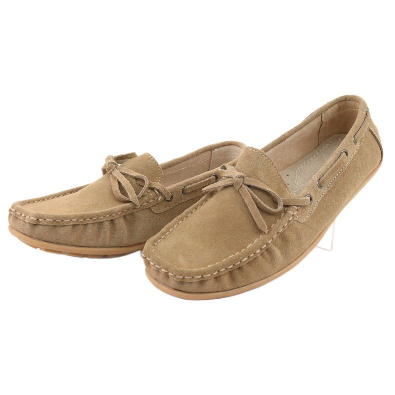 American Club JK08 loafers i läder för kvinnor beige 3