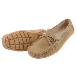 American Club JK08 loafers i läder för kvinnor beige 5