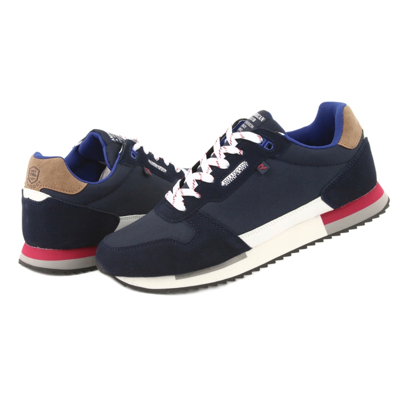 American Club RH12 lätta sneakers vit marinblå 4