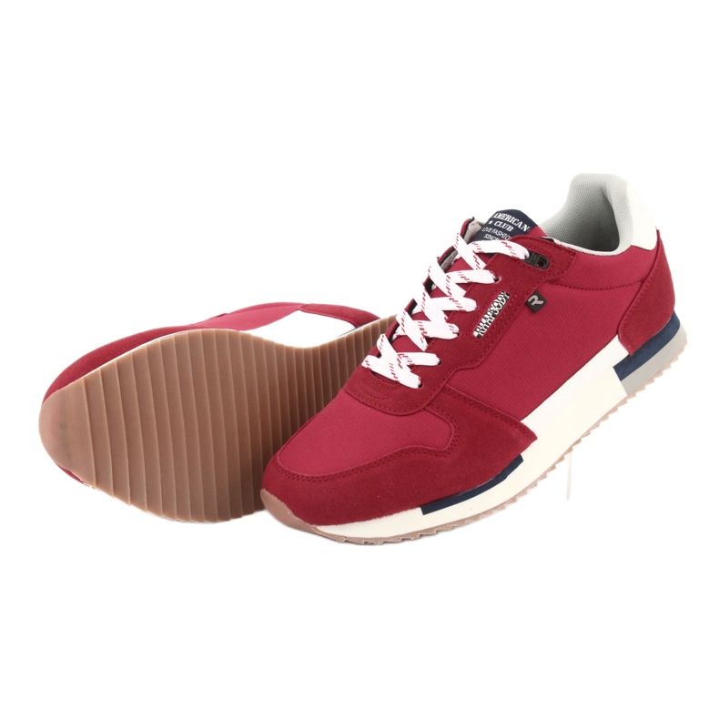 American Club RH12 lätta sneakers vit brun röd 5