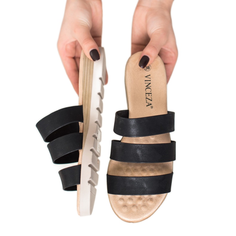 Svarta VINCEZA tofflor 1