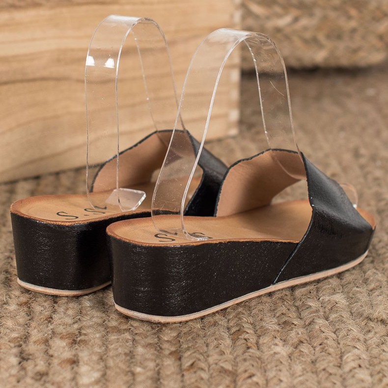 SHELOVET Snygga kil tofflor svart 1