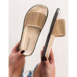 SHELOVET Trendiga tofflor med cubic zirconia gul 1