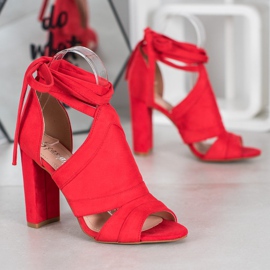 Seastar Knutna sandaler på ett inlägg röd 1