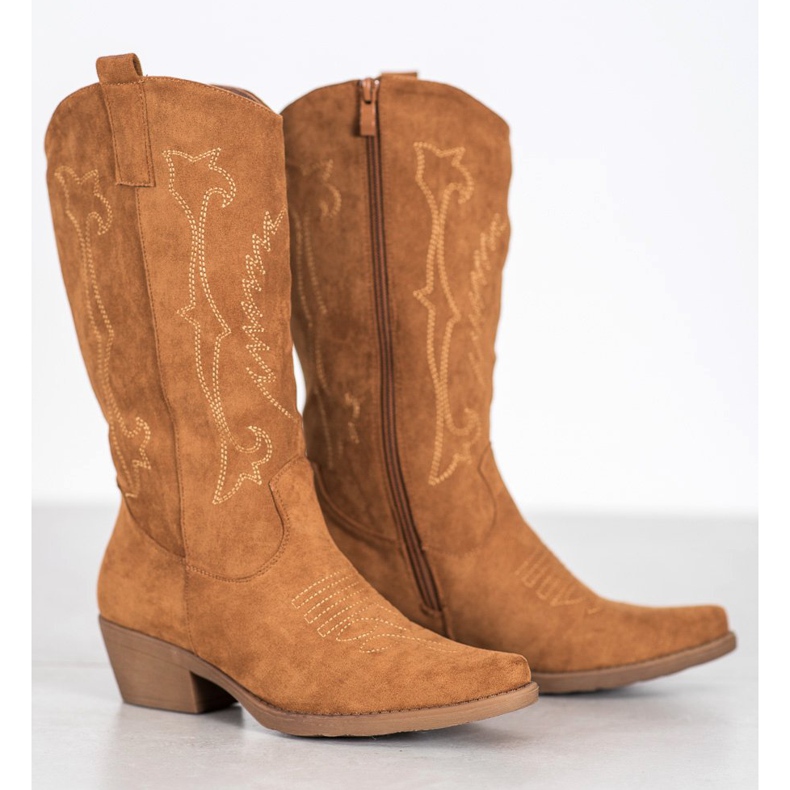 Seastar Höga cowgirls med ett mönster brun 1