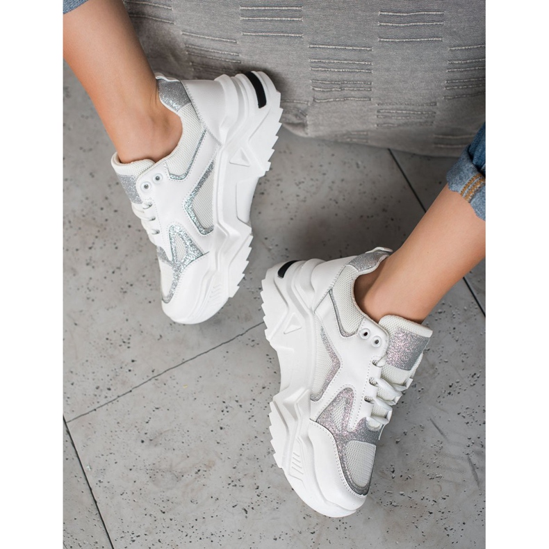 Seastar Trendiga sneakers med glitter vit mångfärgad 1