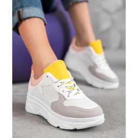 SHELOVET Casual Eco Leather Sneakers vit mångfärgad 1