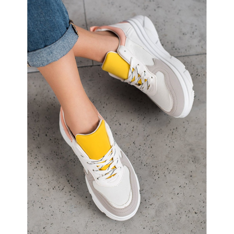 SHELOVET Casual Eco Leather Sneakers vit mångfärgad 2