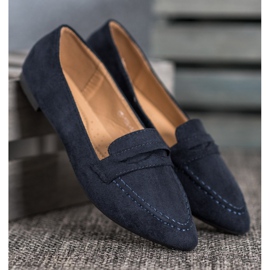 Best Shoes Mocka Loafers I Spitz marinblå blå 1