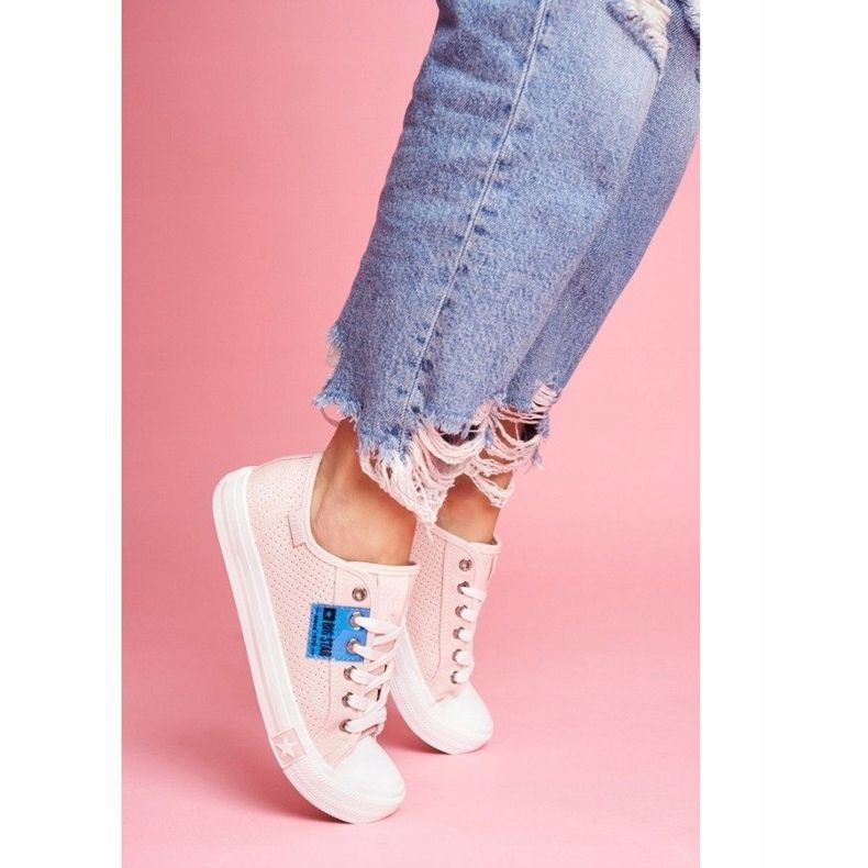 Rosa kvinnors öppnade sneakers Big StarFF274033 1