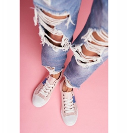 Rosa kvinnors öppnade sneakers Big StarFF274033 2