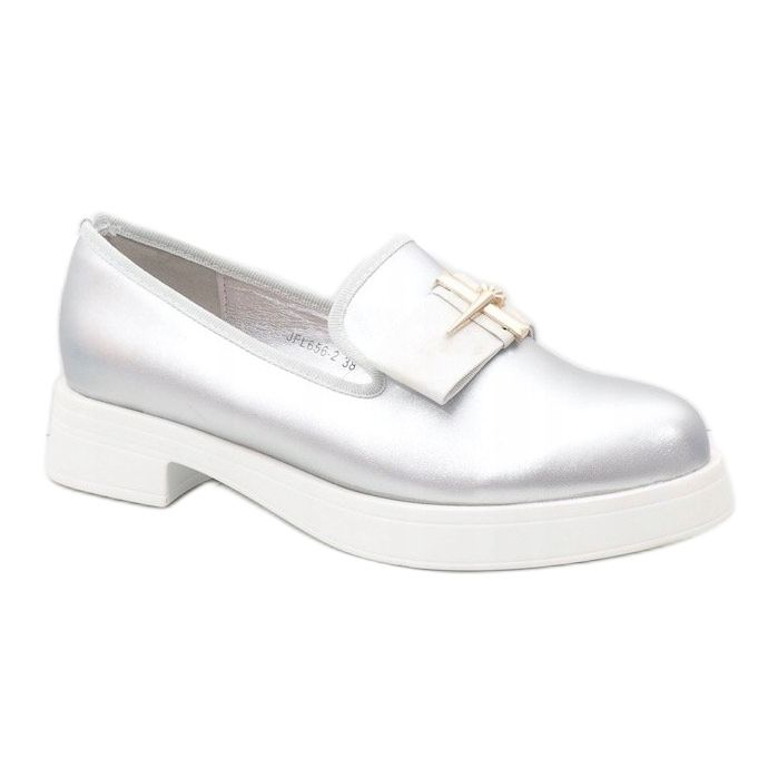 Silver slip-on skor på JFL656-2 plattformen grå 1