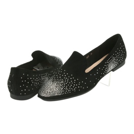 Sergio Leone Kvinnors ballerinas med zirkoner Black 601 svart 4