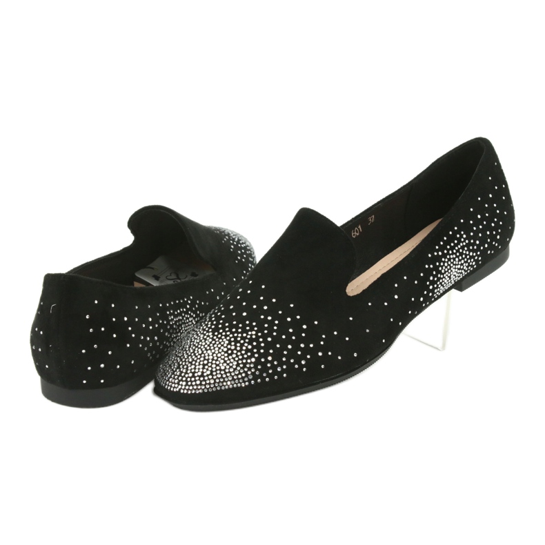 Sergio Leone Kvinnors ballerinas med zirkoner Black 601 svart 4