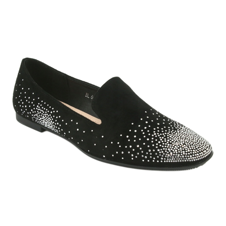 Sergio Leone Kvinnors ballerinas med zirkoner Black 601 svart 1