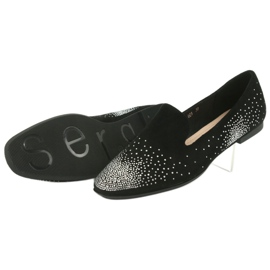 Sergio Leone Kvinnors ballerinas med zirkoner Black 601 svart 5