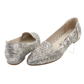 M.Daszyński Lordsy ballerinas lavendel / guld Daszyński SA151 rosa grå 4