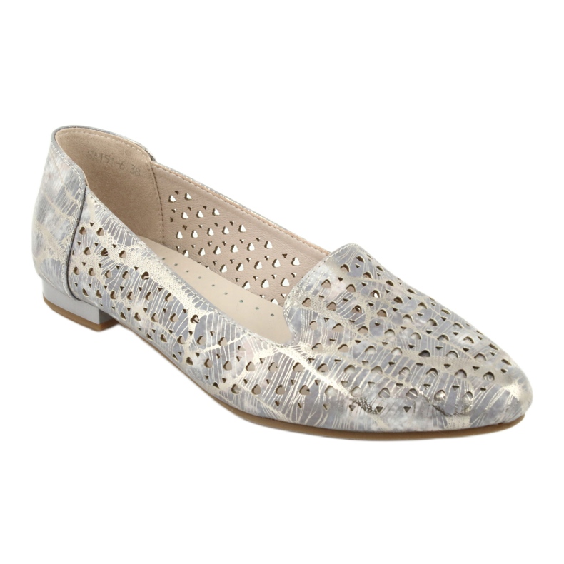 M.Daszyński Lordsy ballerinas lavendel / guld Daszyński SA151 rosa grå 1