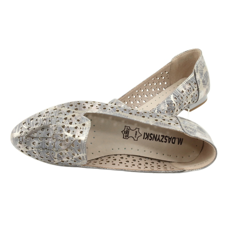 M.Daszyński Lordsy ballerinas lavendel / guld Daszyński SA151 rosa grå 5